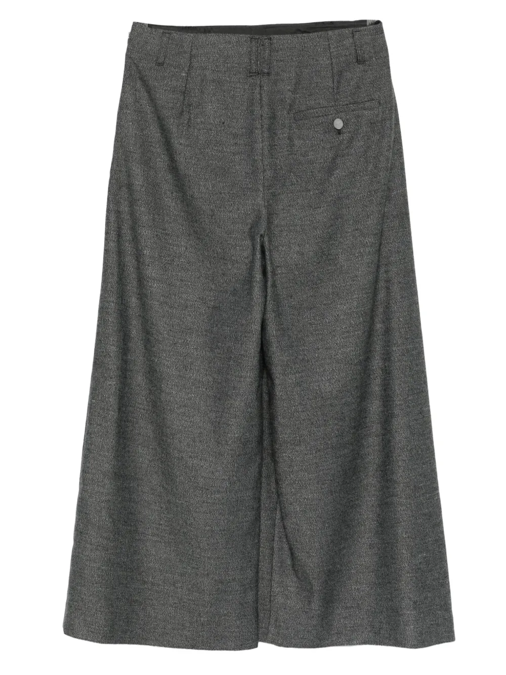 Emporio Armani Wide-leg Trousers With Front Pleats And Pockets In Gray