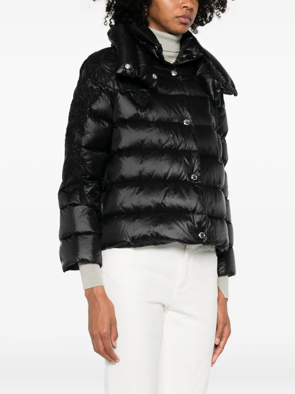 Ermanno Firenze Hooded Puffer Jacket In Black