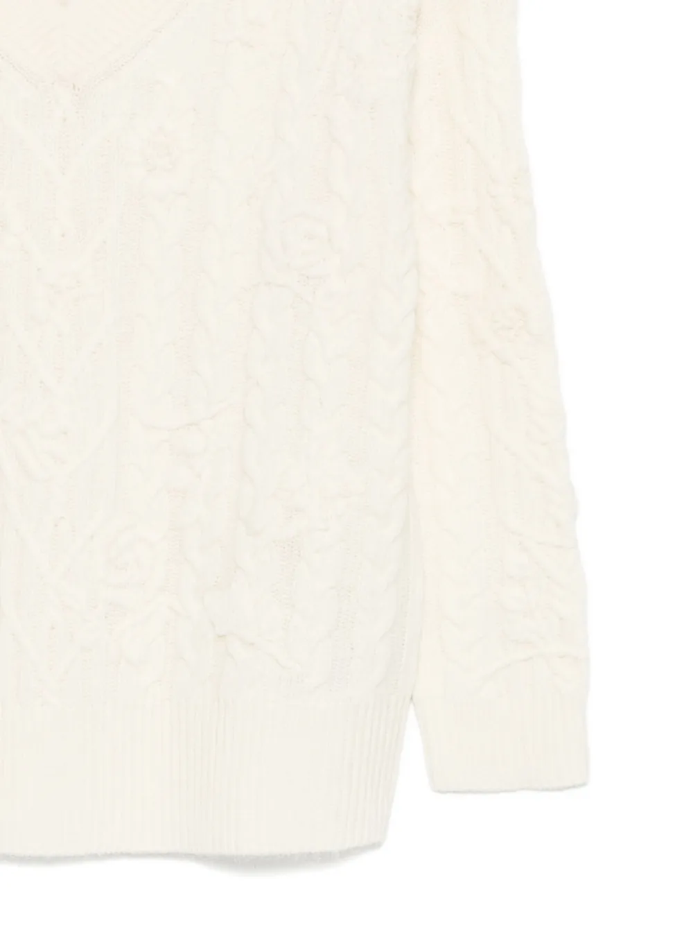 Ermanno Firenze V-neck Floral-pattern Sweater In White
