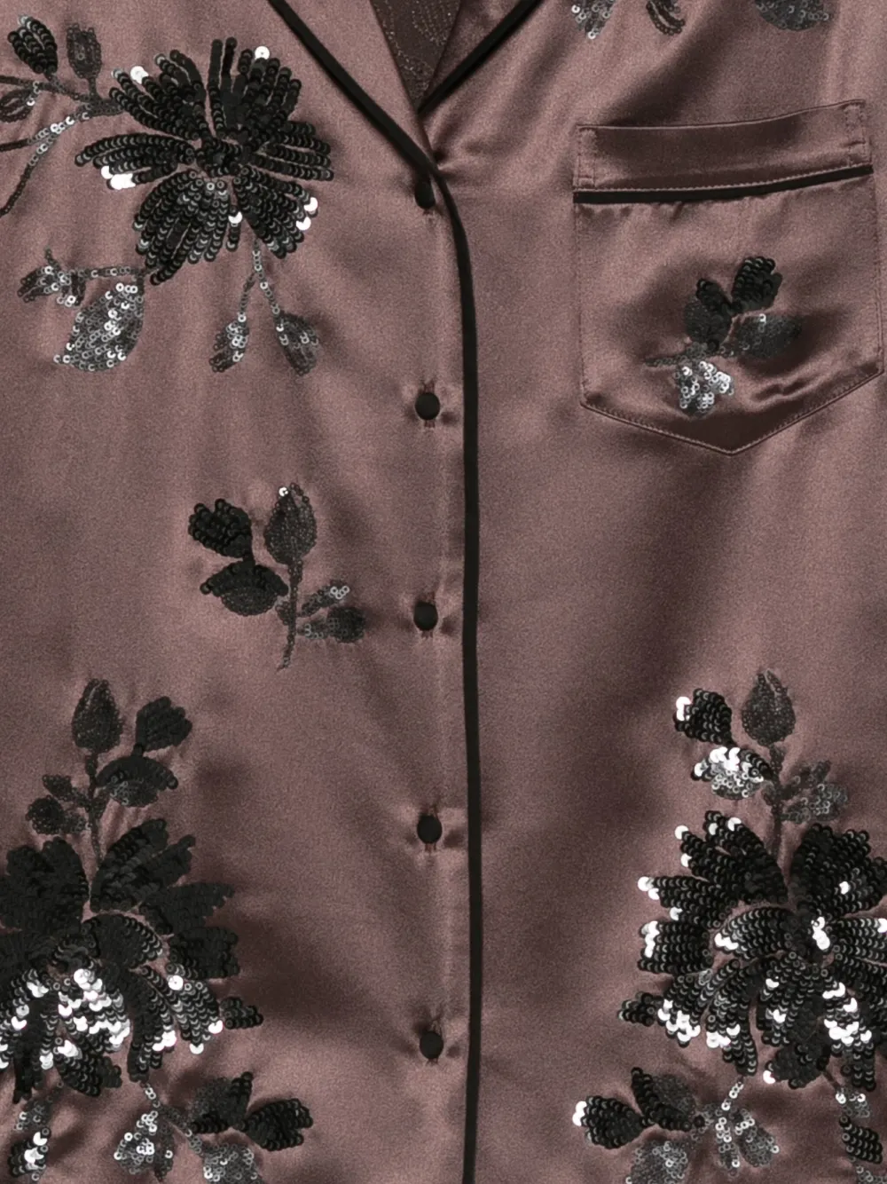Ermanno Firenze Sequin-embellished Shirt In Brown