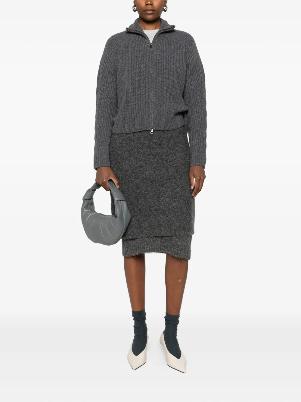 Lisa Yang Sadie Cashmere Cardigan In Gray