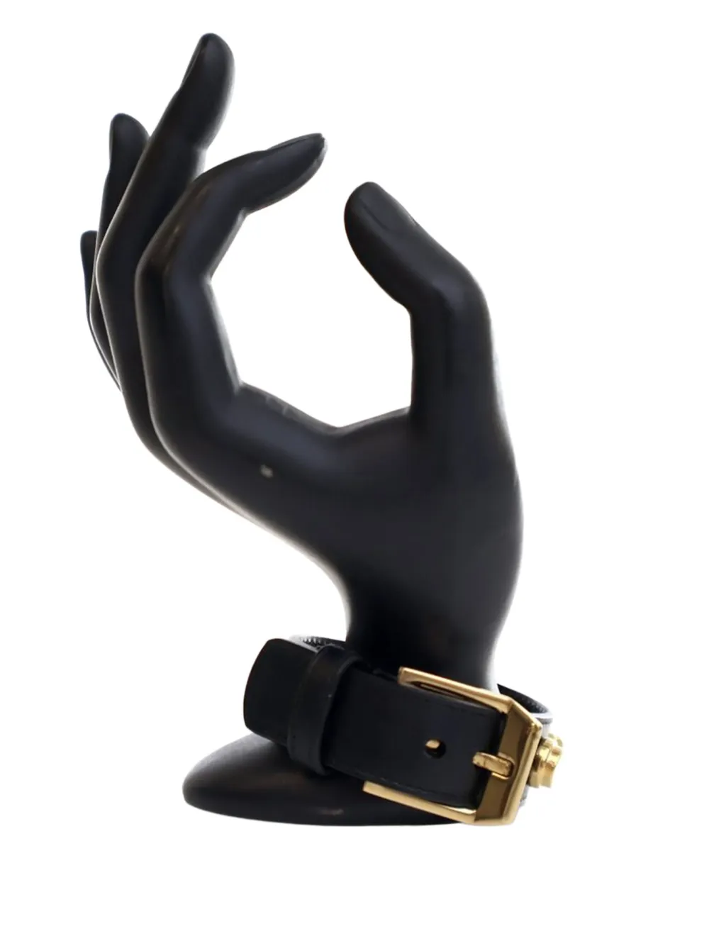 Pre-owned Saint Laurent 2010-2025 Calfskin Studded De Force Bracelet Costume Bracelet In Black