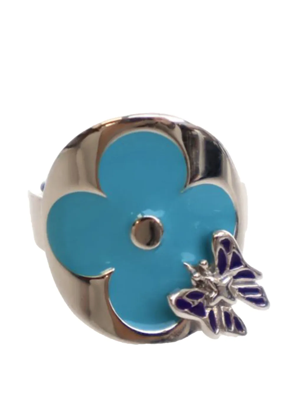 Louis Vuitton Pre-Owned 2019-2020 Silver Plated Enamel Fairytale Ring Louis Vuitton Pre-Owned 2019-2020 Silver Plated Enamel Fairytale Ring
