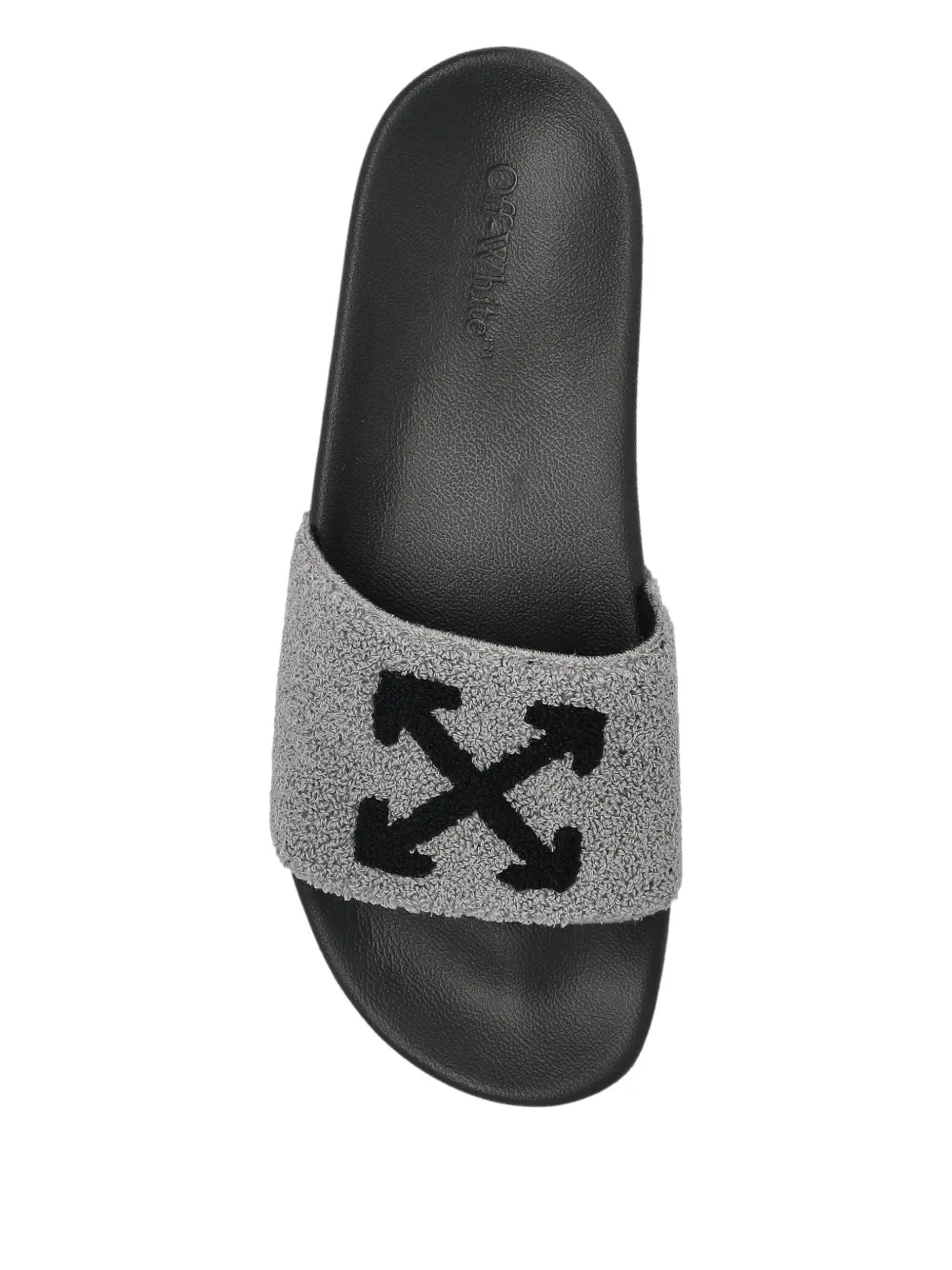 Off-White arrow terry slides Grijs