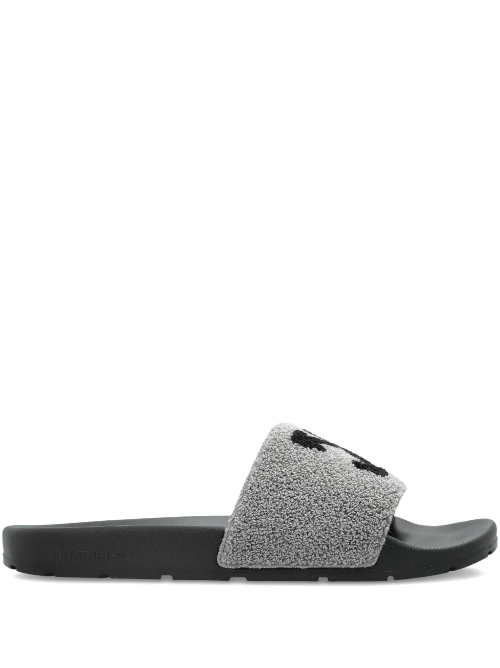 Off-White arrow terry slides | Grey | Image 1