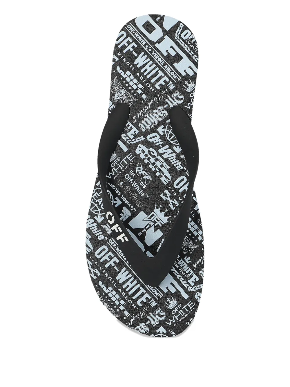 Off-white Logo-print Flip-flops In Black