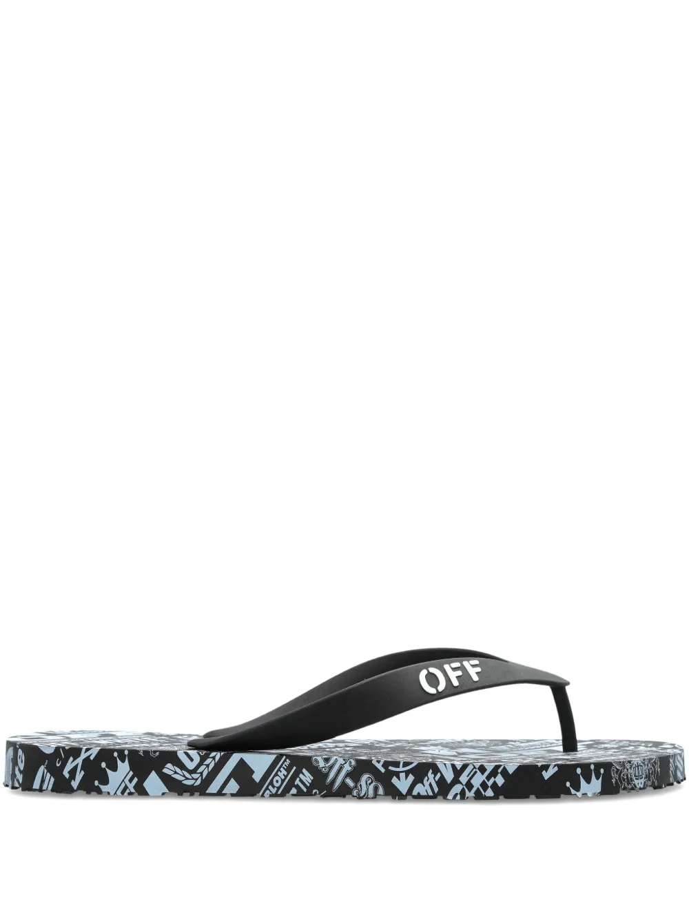 Off-white Logo-print Flip-flops In Black