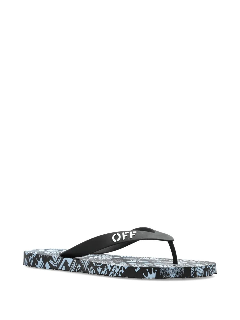 Off-white Logo-print Flip-flops In Black