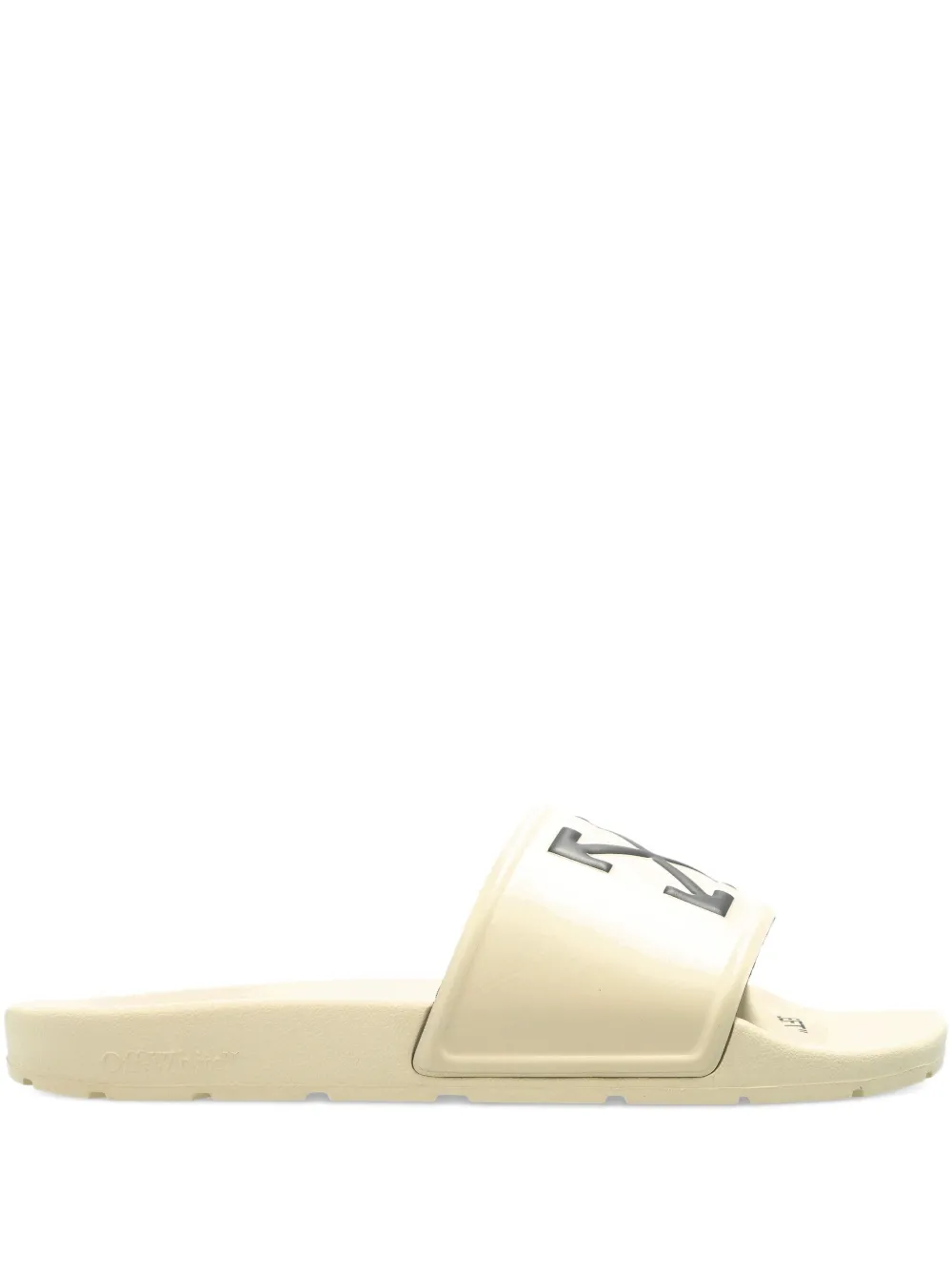 Off-white Arrow Detail Slides In Neutral