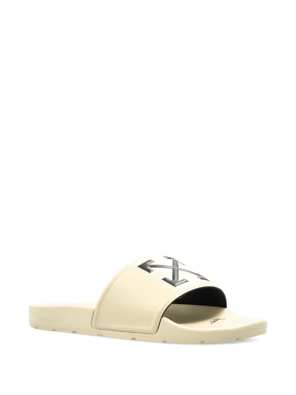 Off-white Arrow Detail Slides In Neutral