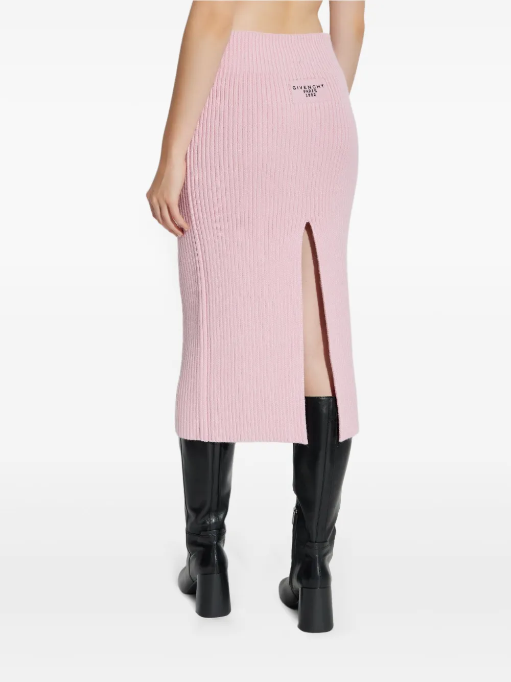 Givenchy Geribbelde midi-rok Roze