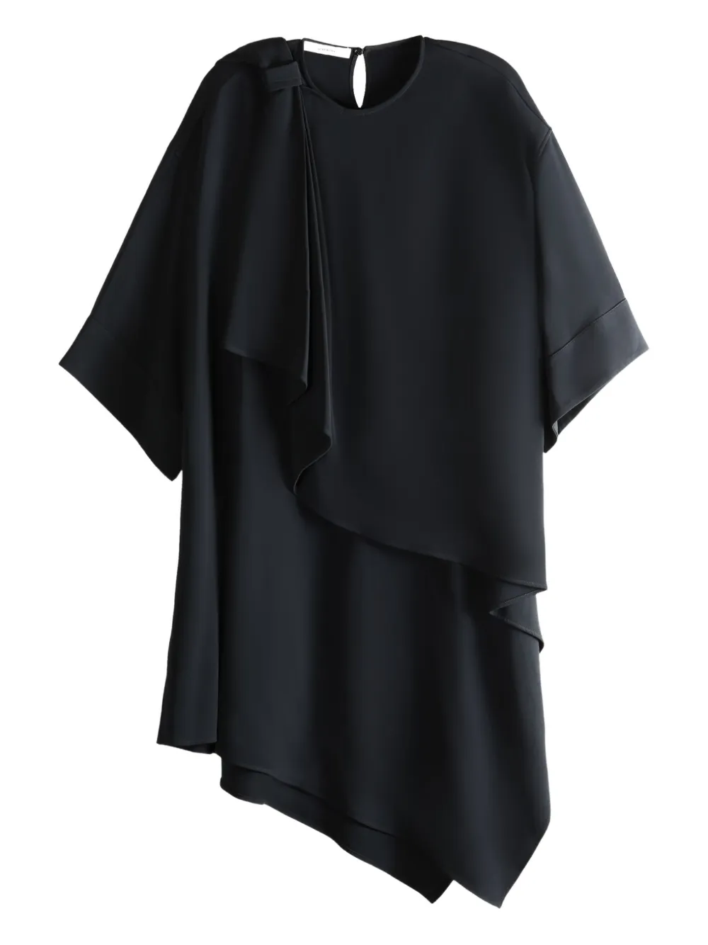 Givenchy Ruffled Asymmetric Midi Dress In Black