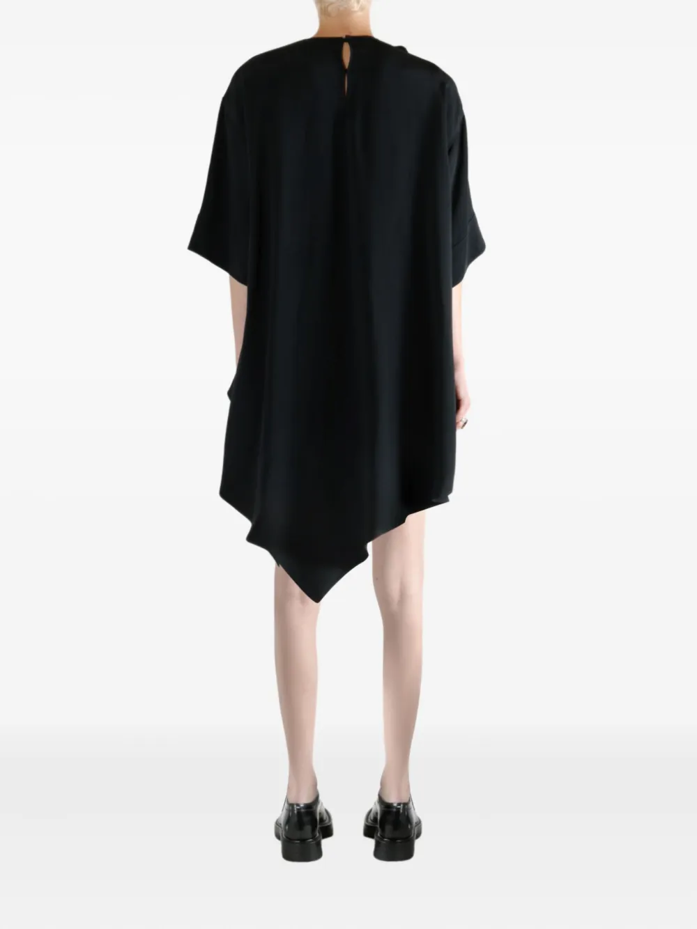 Givenchy Ruffled Asymmetric Midi Dress In Black