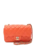 CHANEL Pre-Owned 2020 Mini Rectangular Classic Lambskin Single Flap crossbody bag - Orange