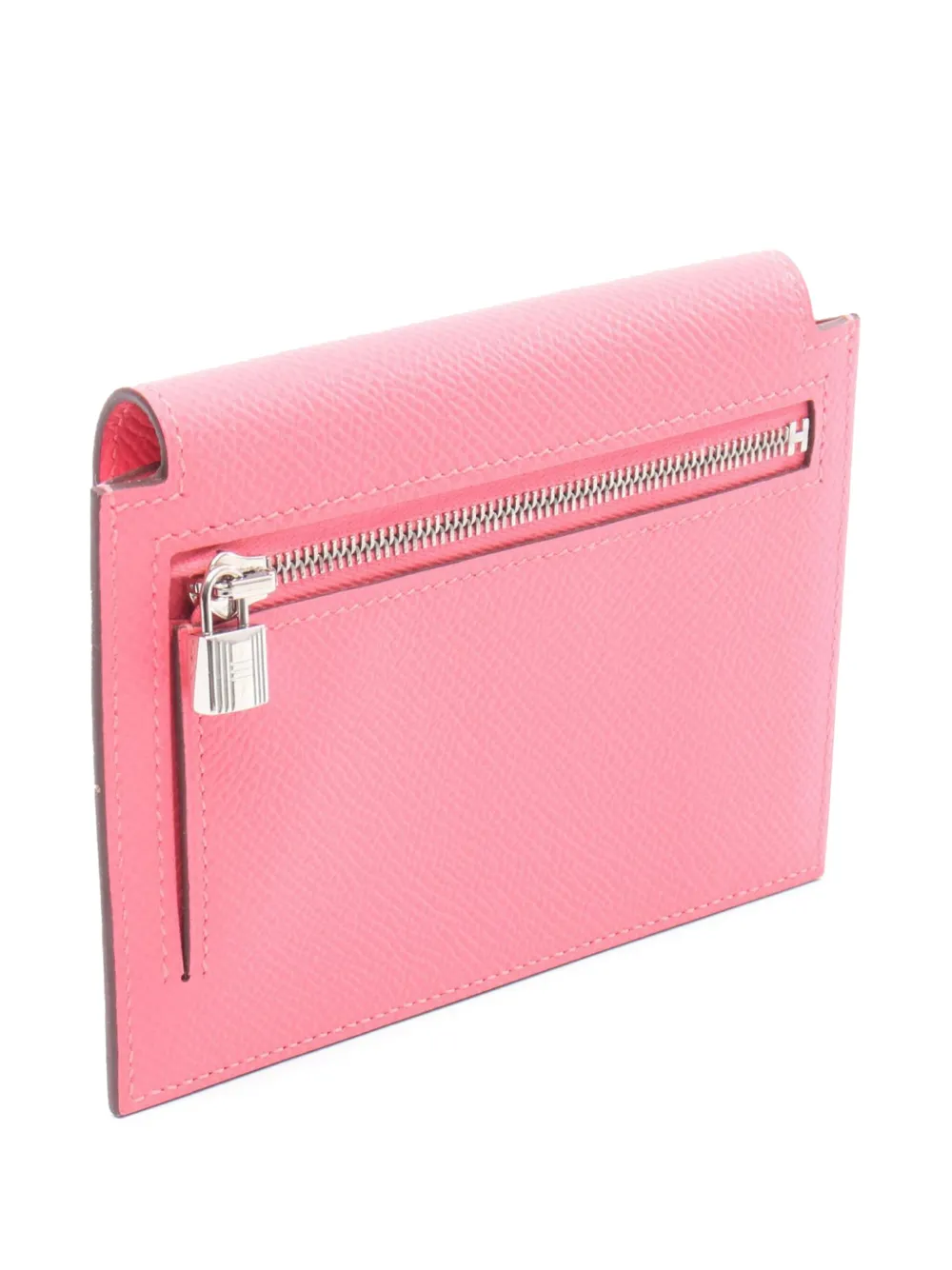 Pre-owned Hermes 2020 Chevre Mysore Kelly Pocket Compact Wallet Small Wallets In Pink