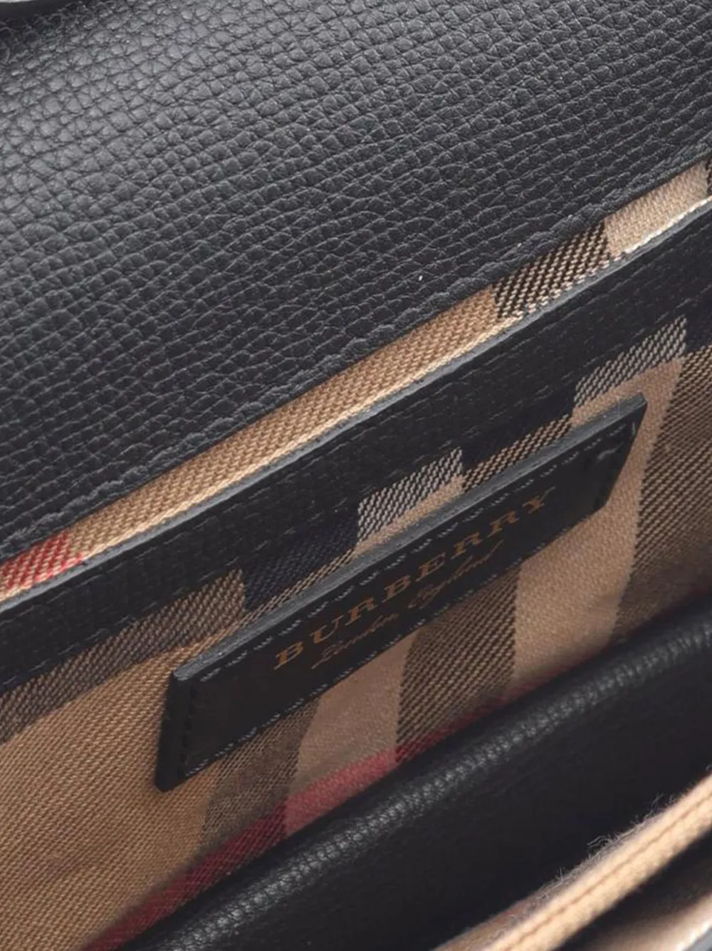 Pre-owned Burberry 2000-2017 Small Grainy Calfskin Broguing Tassel Macken Crossbody Bag In Black