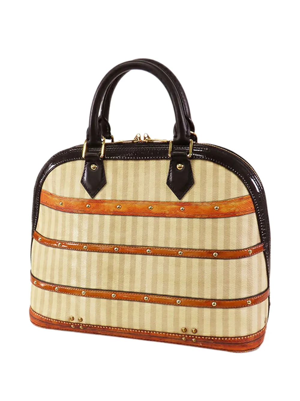Pre-owned Louis Vuitton 2018 Transformed Canvas Time Trunk Alma Pm Satchel In Brown