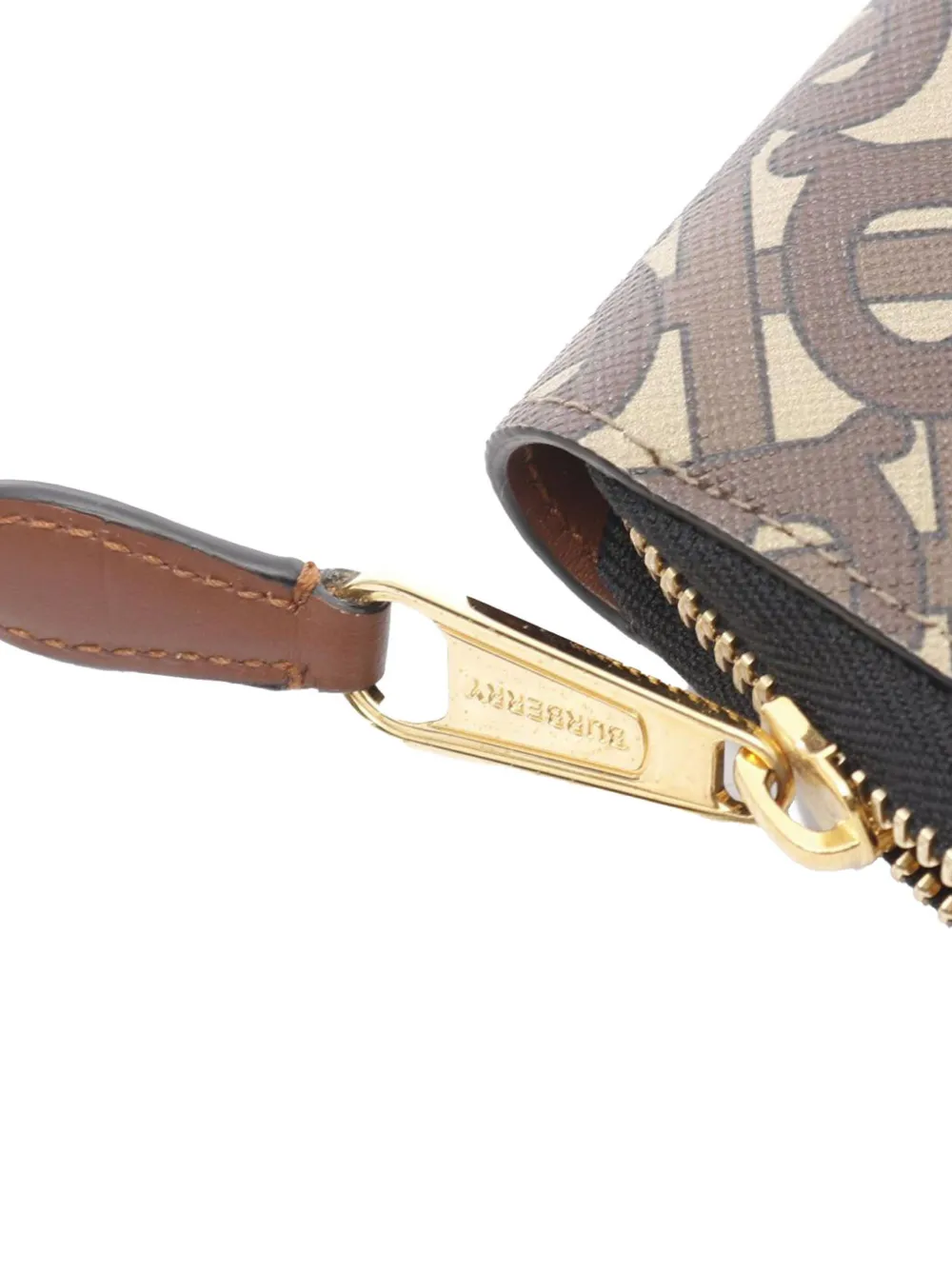 Pre-owned Burberry 2018-2025 Tb Monogram Coated Canvas Clutch Bag In Brown