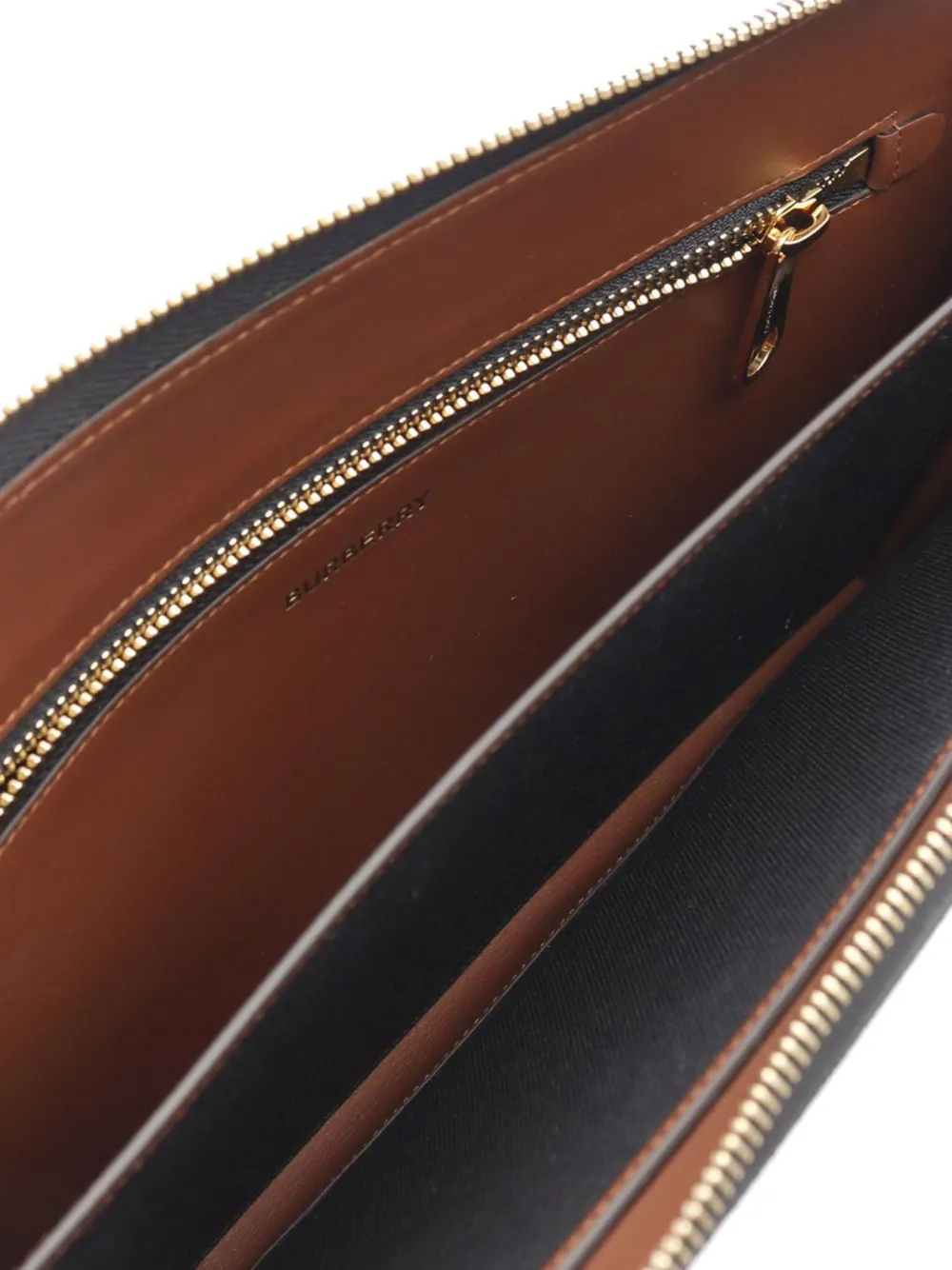 Pre-owned Burberry 2018-2025 Tb Monogram Coated Canvas Clutch Bag In Brown