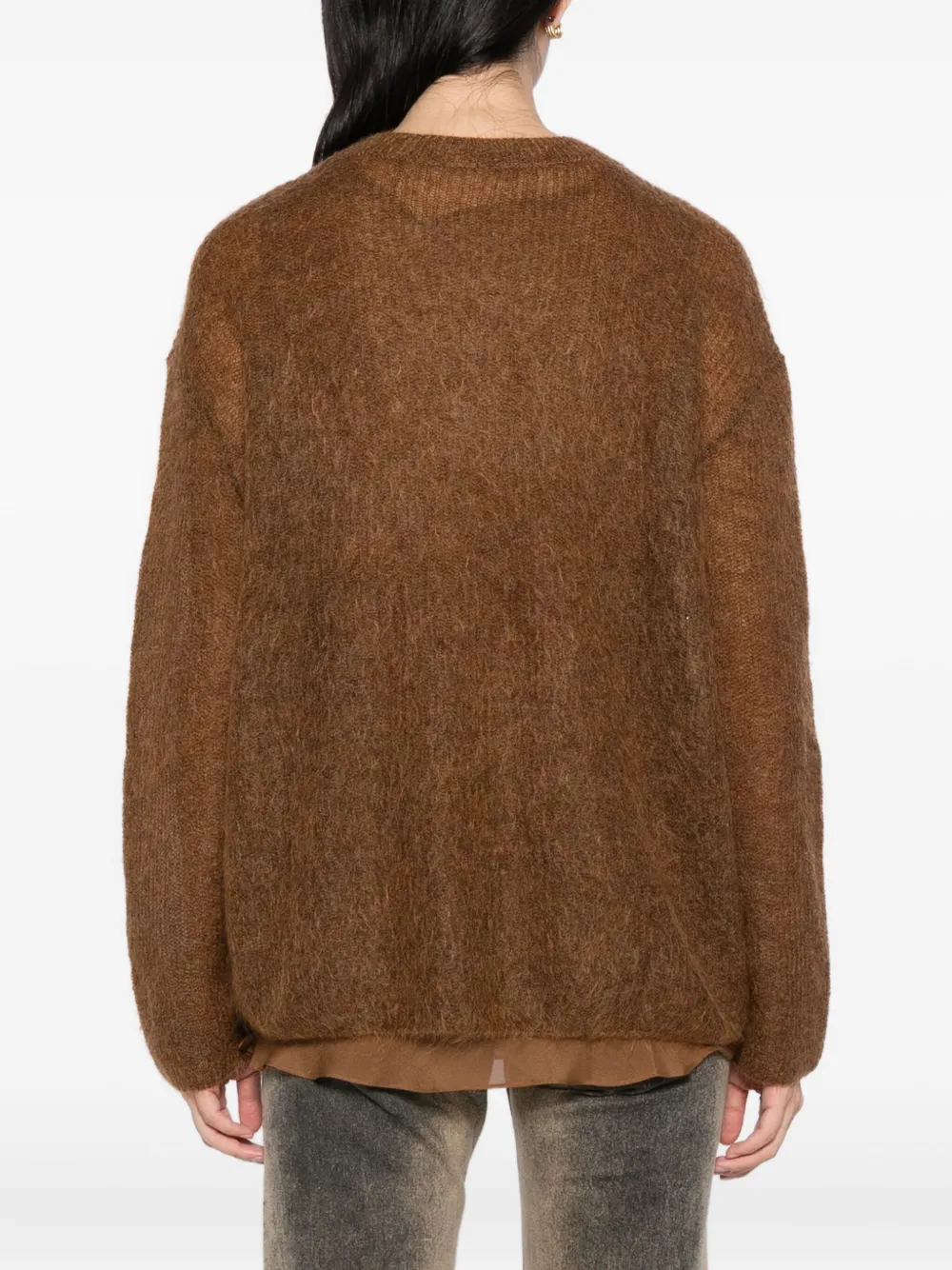 Less Loose Knitted Top In Brown