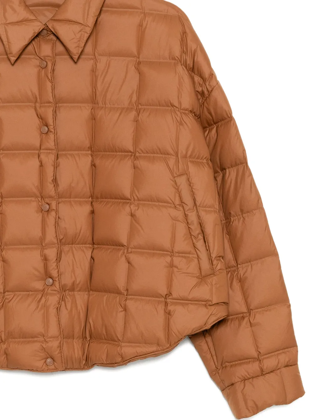 Jnby Cropped Puffer Jacket In Brown