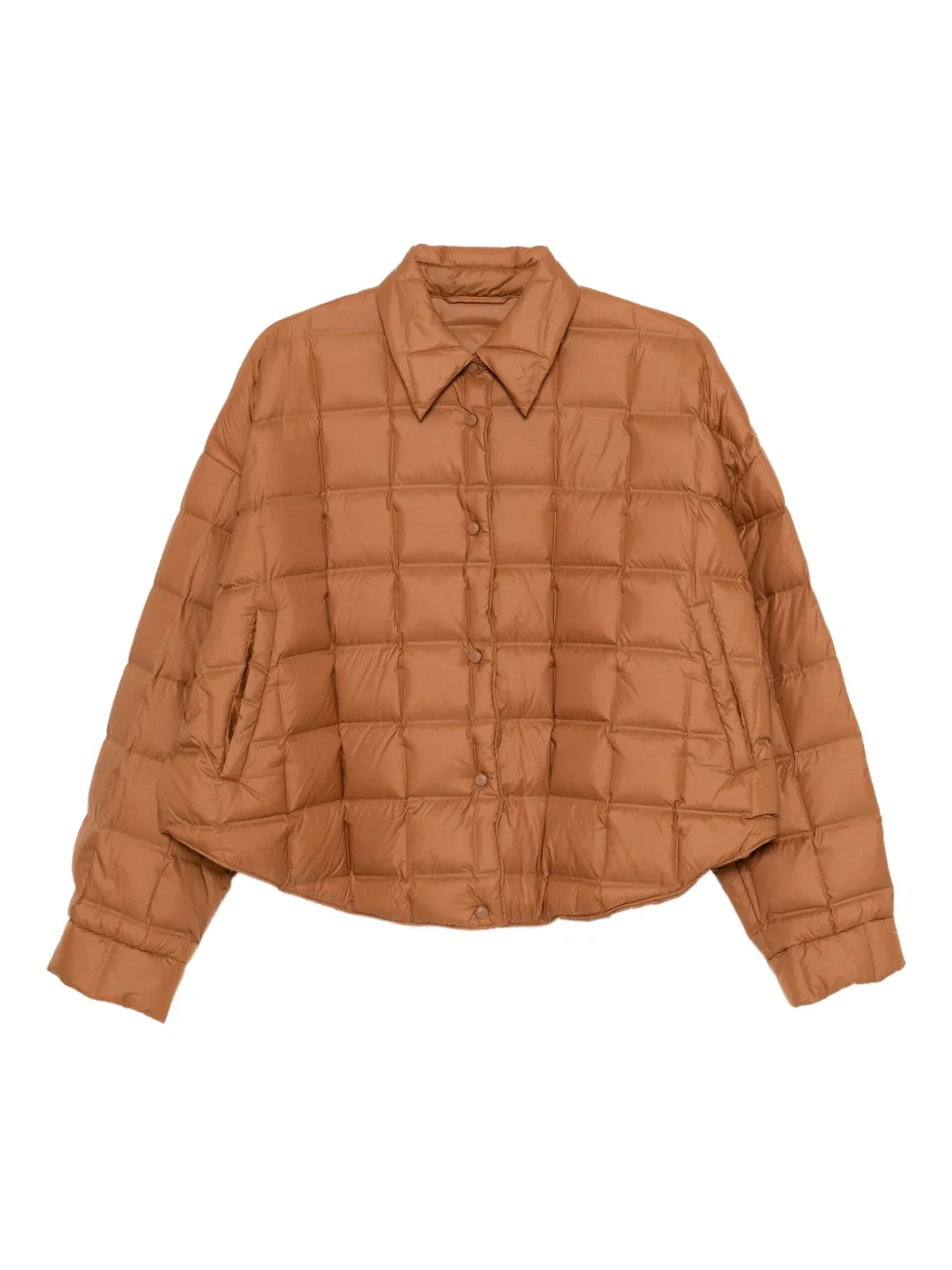 Jnby Cropped Puffer Jacket In Brown