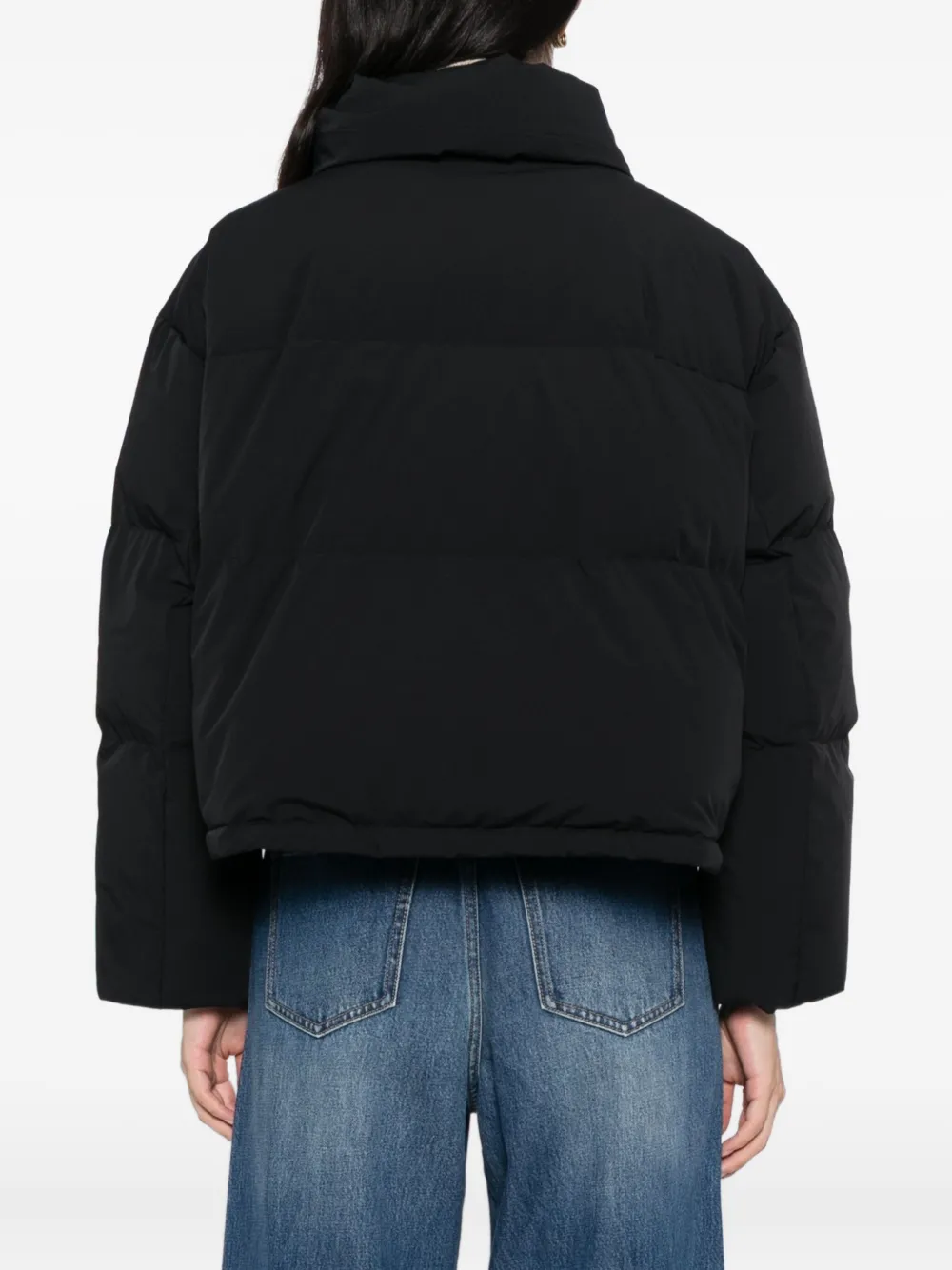Less Cropped Puffer Jacket In Black