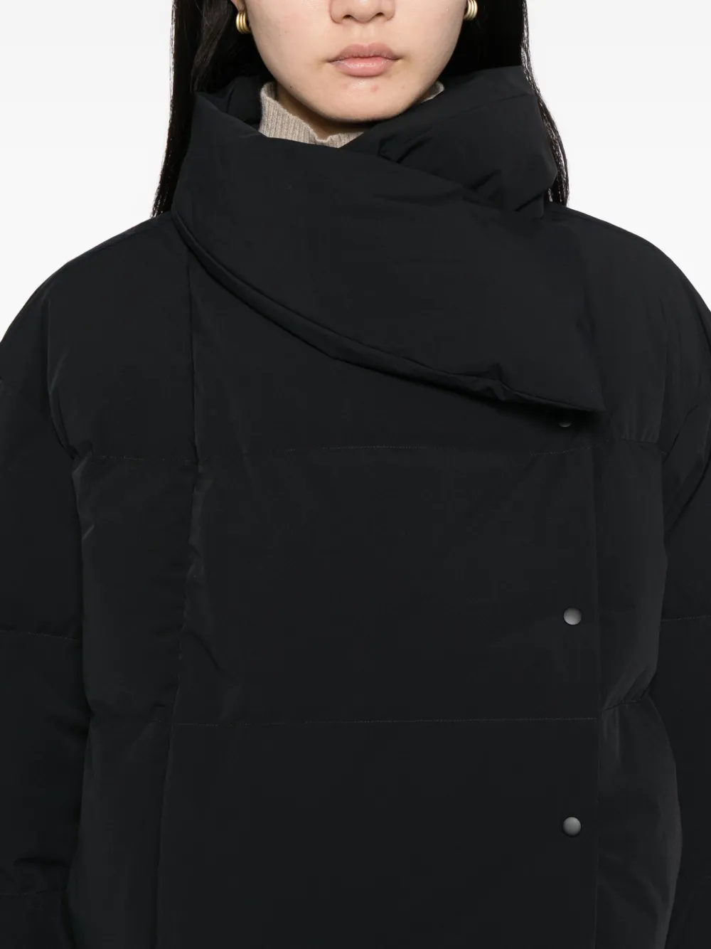 Less Cropped Puffer Jacket In Black