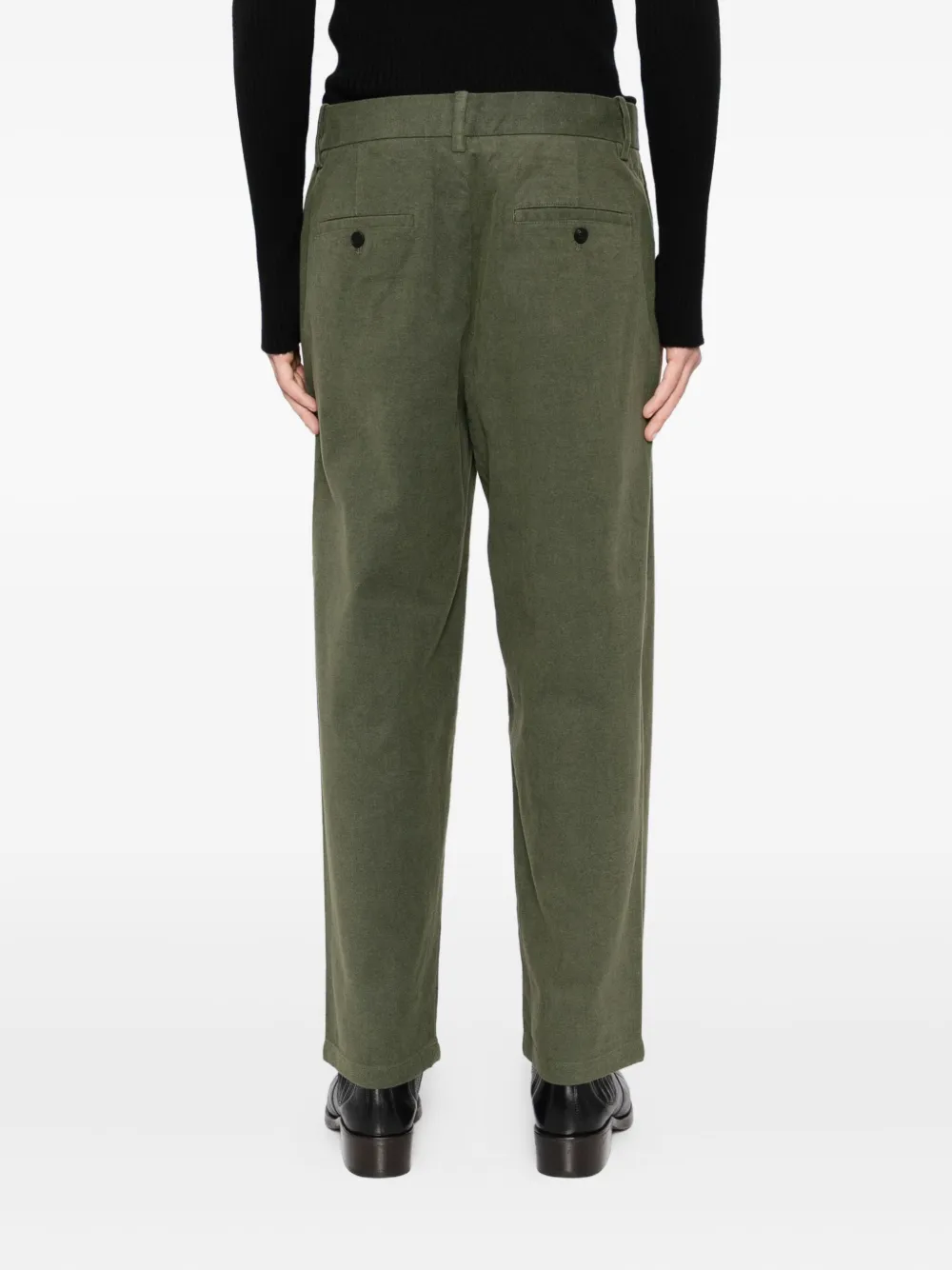 CROQUIS Plooibroek met toelopende pijpen Groen