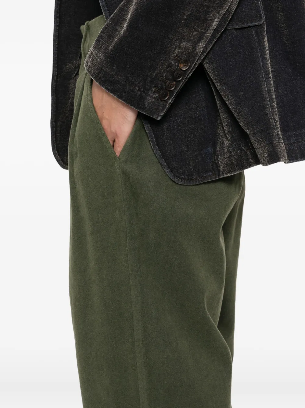 CROQUIS Plooibroek met toelopende pijpen Groen