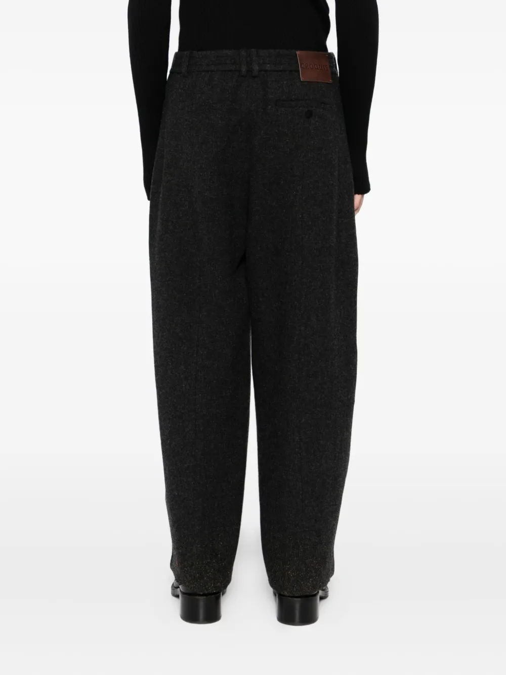 CROQUIS Broek met toelopende pijpen en logopatch Grijs