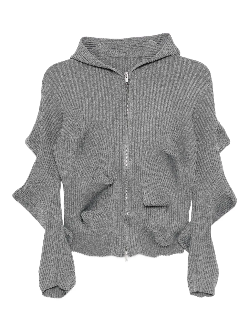 Jnby Mid-length Hooded Jacket In Gray