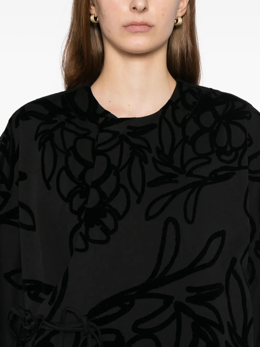 Jnby Printed Cotton Jacket In Black