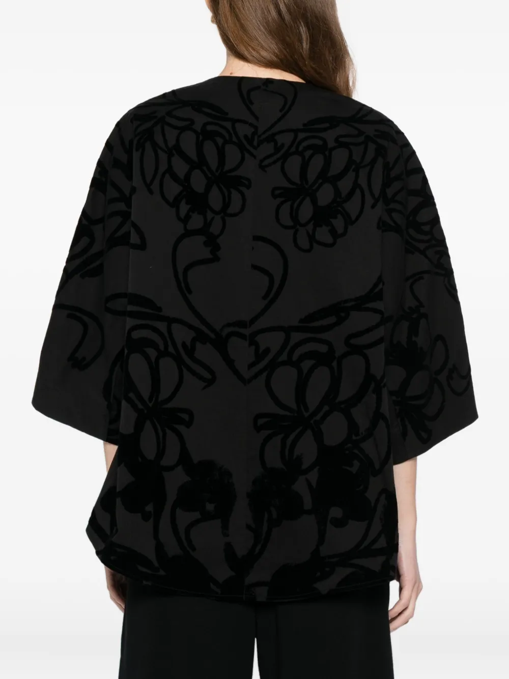 Jnby Printed Cotton Jacket In Black