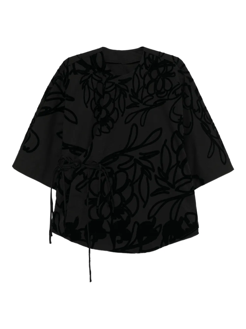 Jnby Printed Cotton Jacket In Black