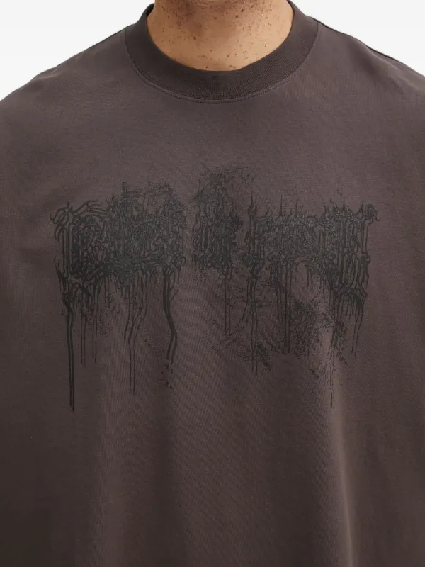VETEMENTS round-neck short-sleeve T-shirt | Brown | FARFETCH