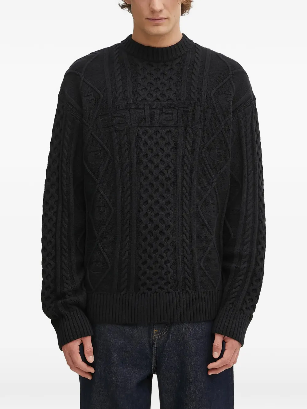 Carhartt WIP cable-knit logo sweater - Nero