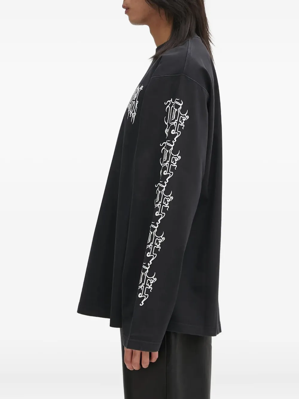 VETEMENTS Katoenen T-shirt met lange mouwen Zwart