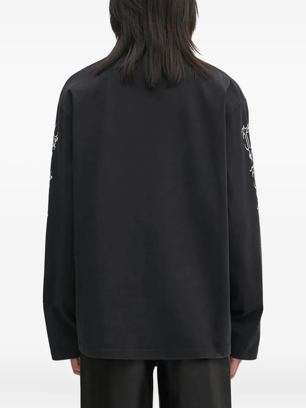 VETEMENTS Katoenen T-shirt met lange mouwen Zwart