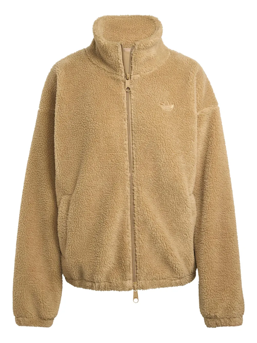 adidas logo-embroidery zip-up jacket | Neutrals | Image 1