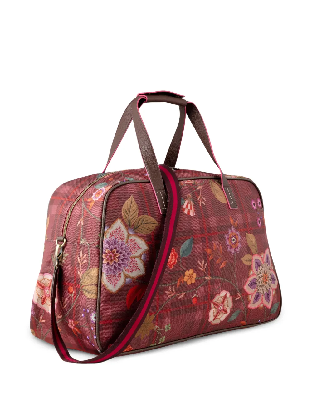  Pip Studio Floral Checked Tote Bag - Red 