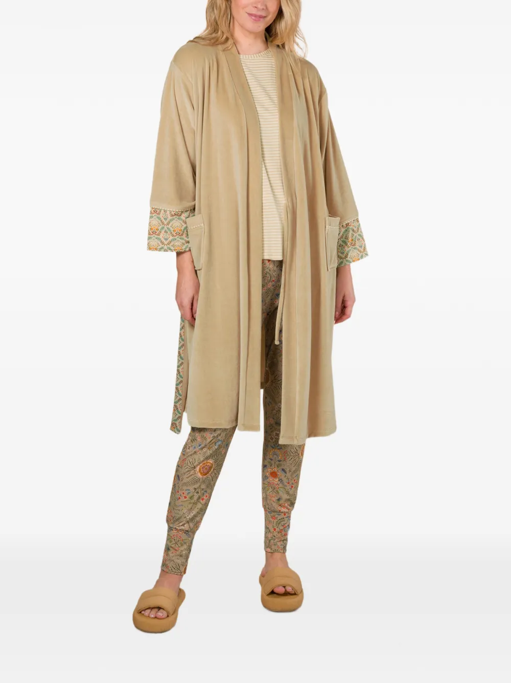  Pip Studio Patterned-trim Robe - Neutrals 