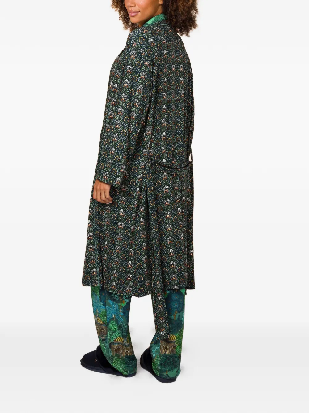 PIP STUDIO Badjas met bloemenprint Groen
