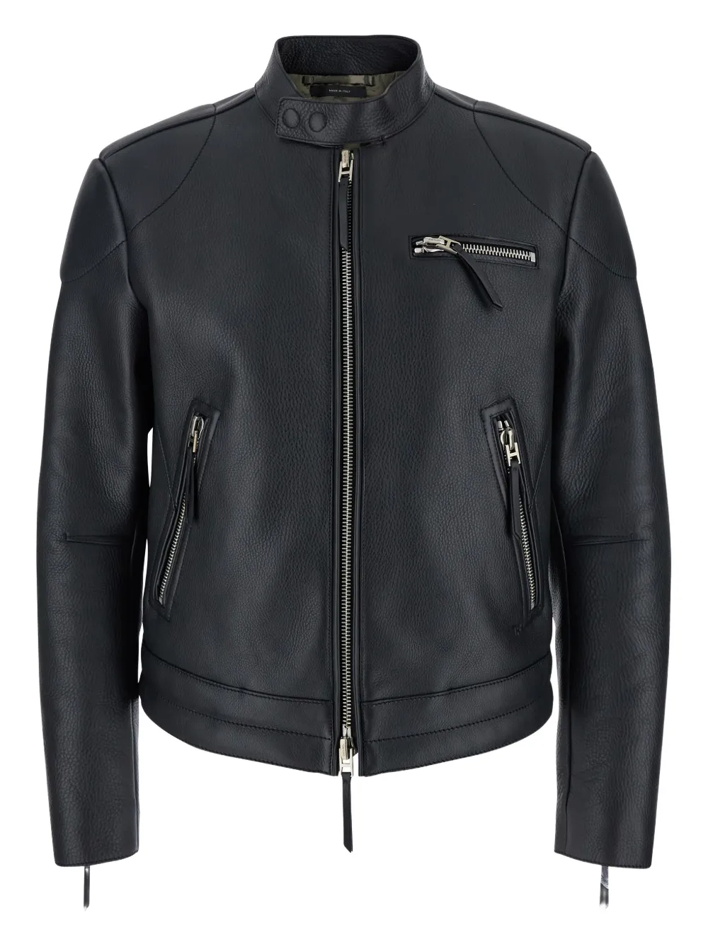 TOM FORD zipped leather jacket - ブラック TOM FORD zipped leather jacket - ブラック