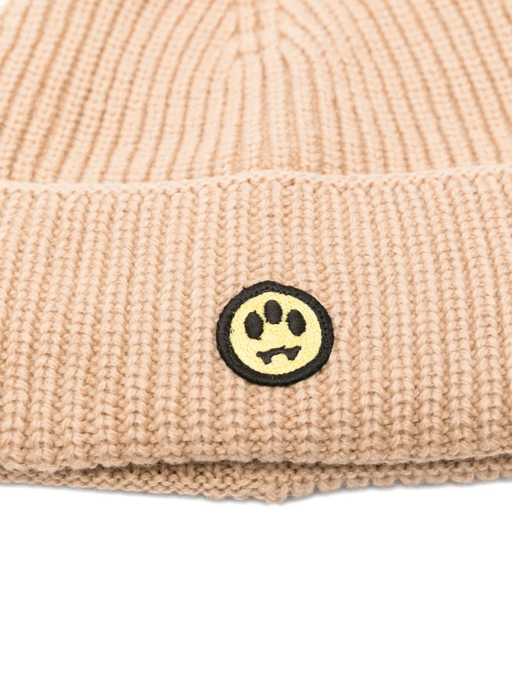 Barrow Smiley-appliqué Ribbed Beanie In Blue