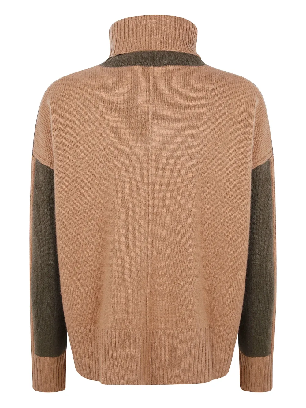 Absolut Cashmere Roll-neck Colour-block Sweater In Brown