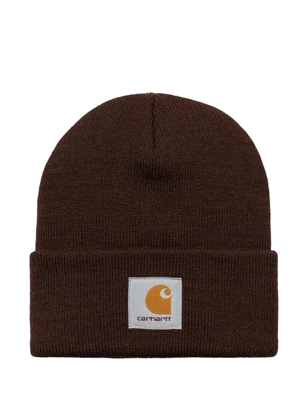 Carhartt WIP Short Watch logo-patch beanie hat | Brown | Image 1