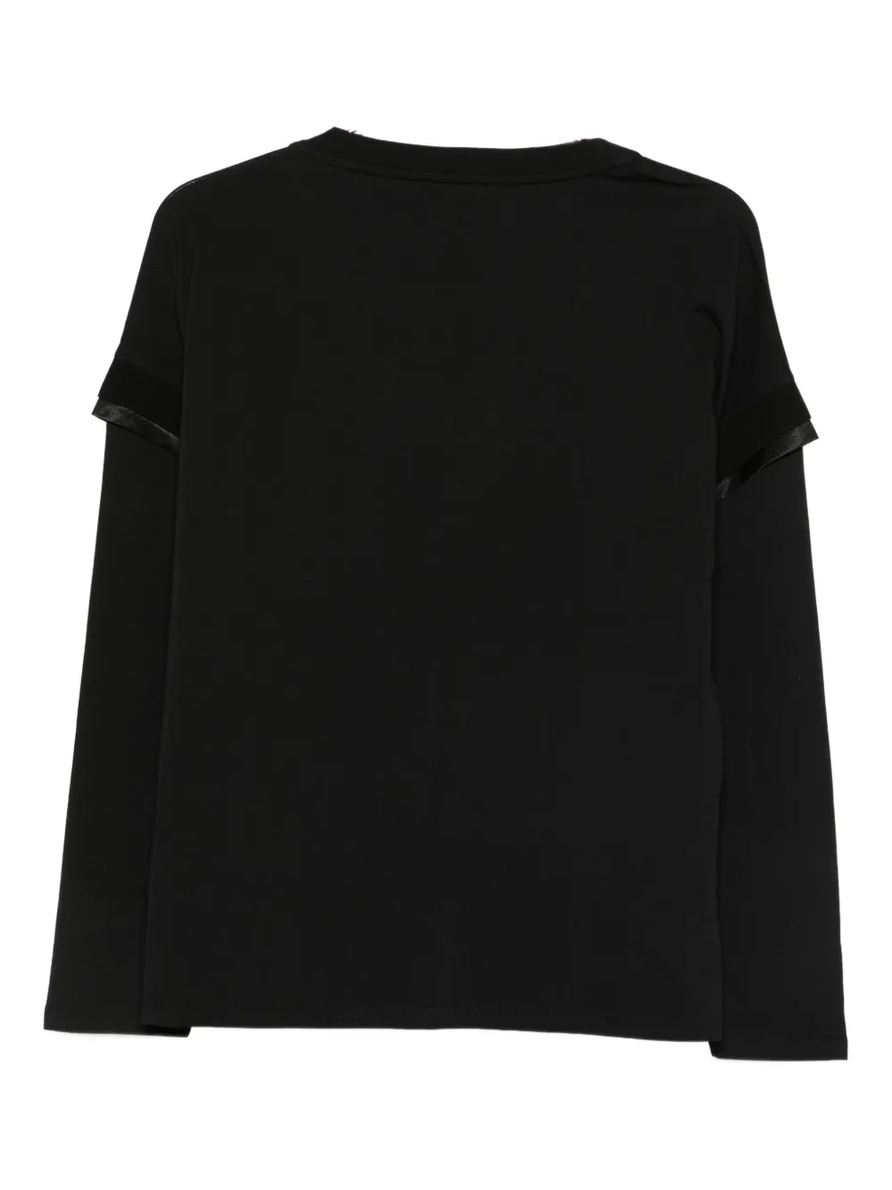 Liu •jo Ribbon-trim T-shirt In Black