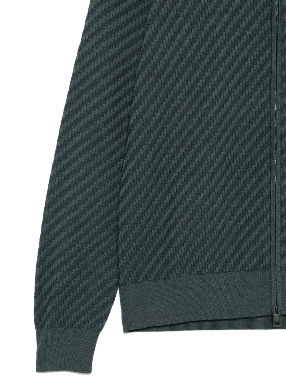 Brioni Vest met rits en textuur Groen