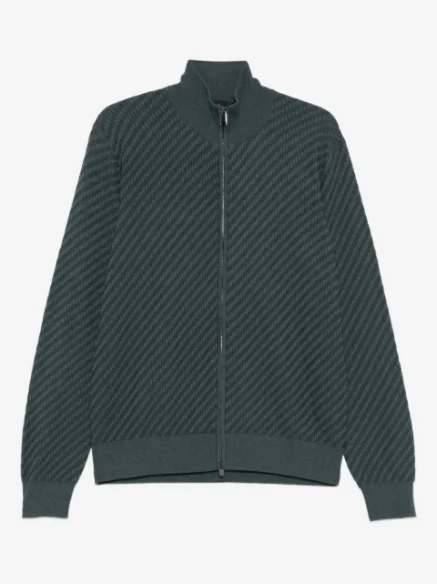 Brioni textured zip-up cardigan